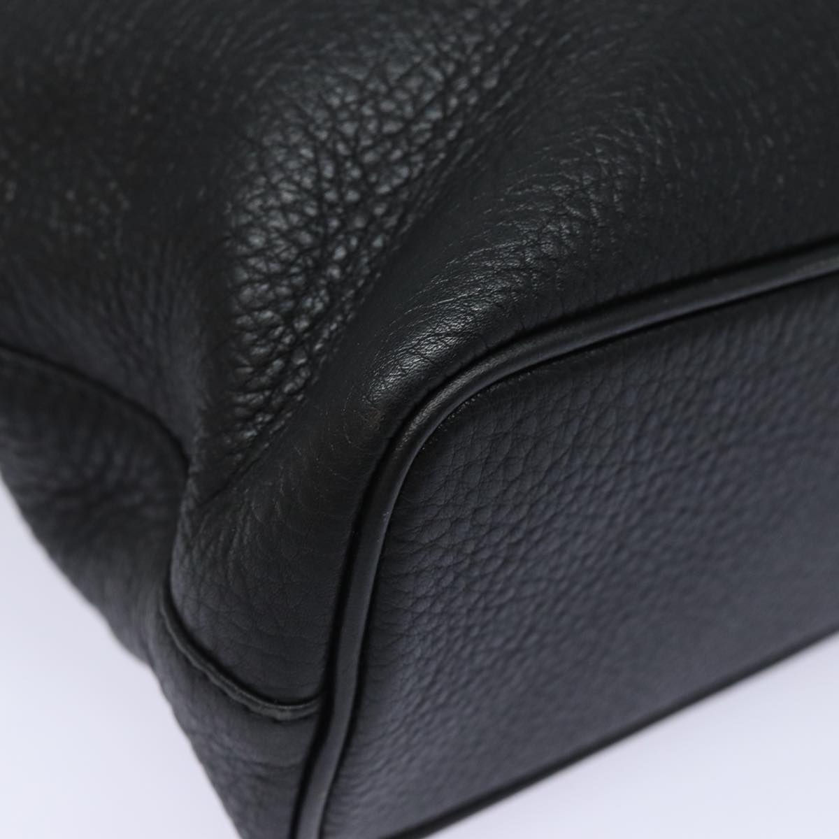 BURBERRYSs Hand Bag Leather Black Auth 79491