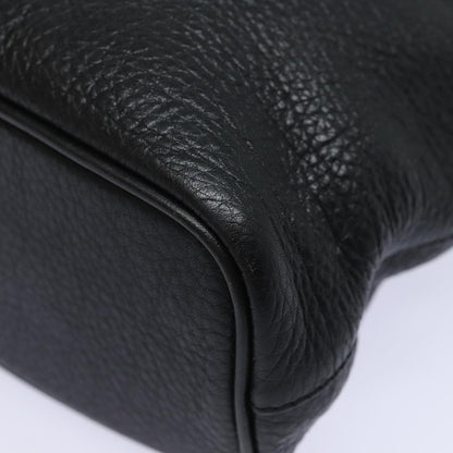 BURBERRYSs Hand Bag Leather Black Auth 79491