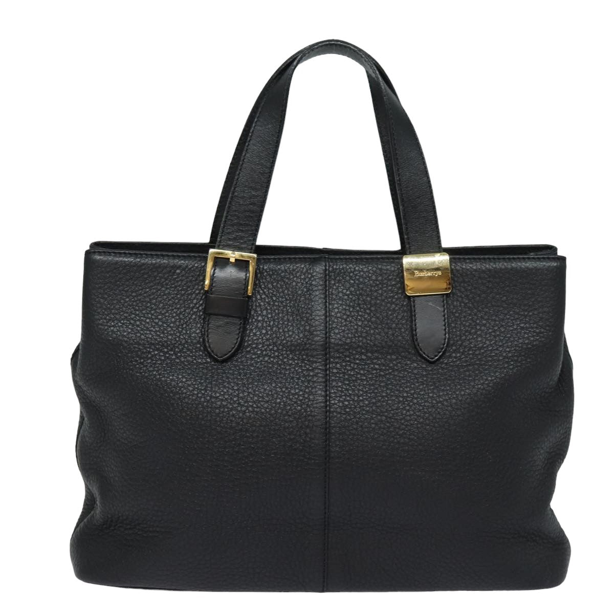 BURBERRYSs Hand Bag Leather Black Auth 79491