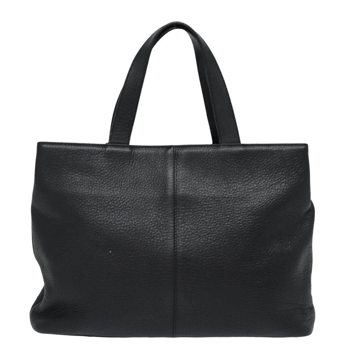 BURBERRYSs Hand Bag Leather Black Auth 79491