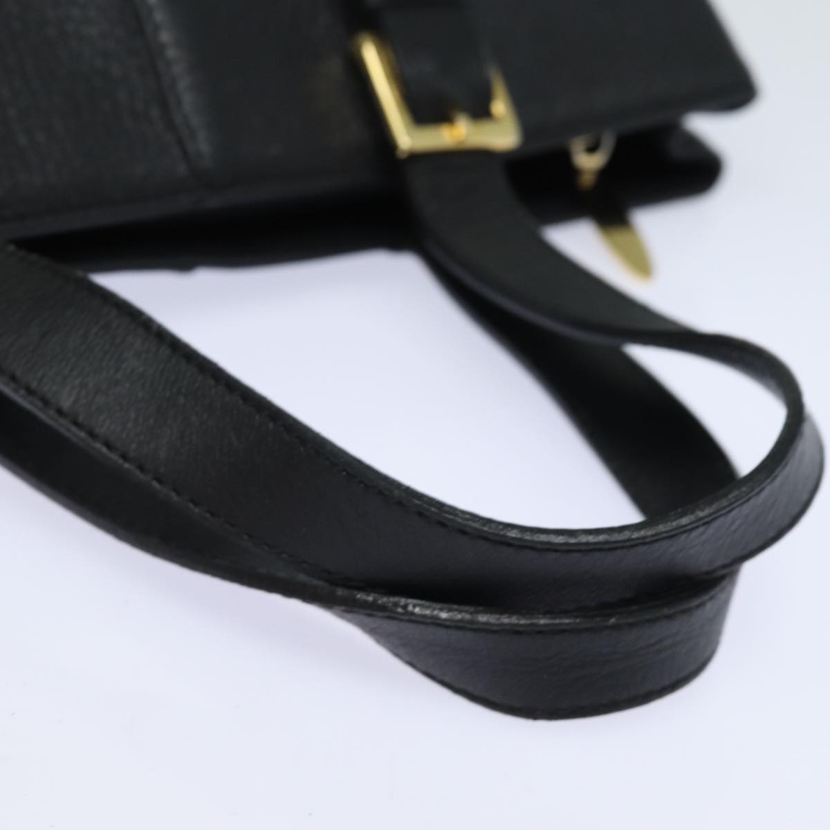 BURBERRYSs Hand Bag Leather Black Auth 79491