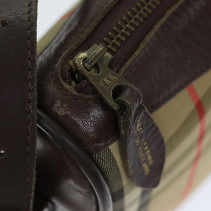 BURBERRYSs Nova Check Shoulder Bag Canvas Leather Beige Auth 79541