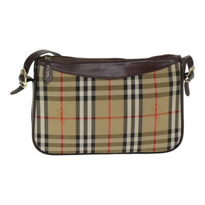 BURBERRYSs Nova Check Shoulder Bag Canvas Leather Beige Auth 79541