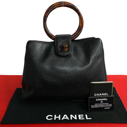 CHANEL Handbag Matt caviar skin black