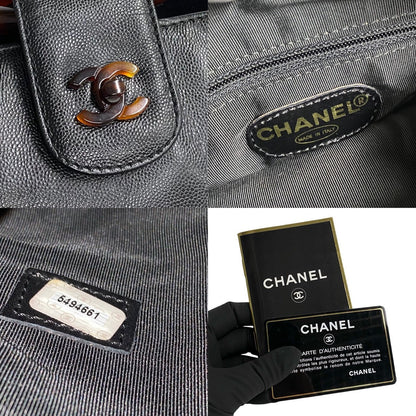 CHANEL Handbag Matt caviar skin black