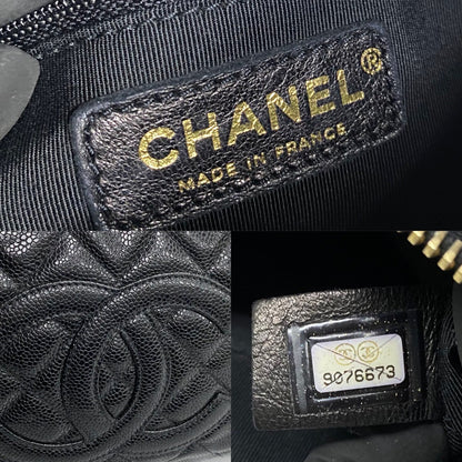 CHANEL Shoulder Bag Matt caviar skin black Matrasse