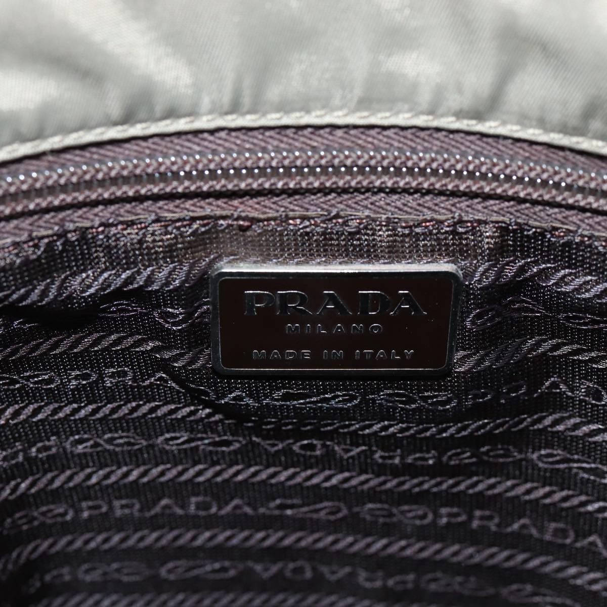 PRADA Hand Bag Nylon Brown Auth 79619