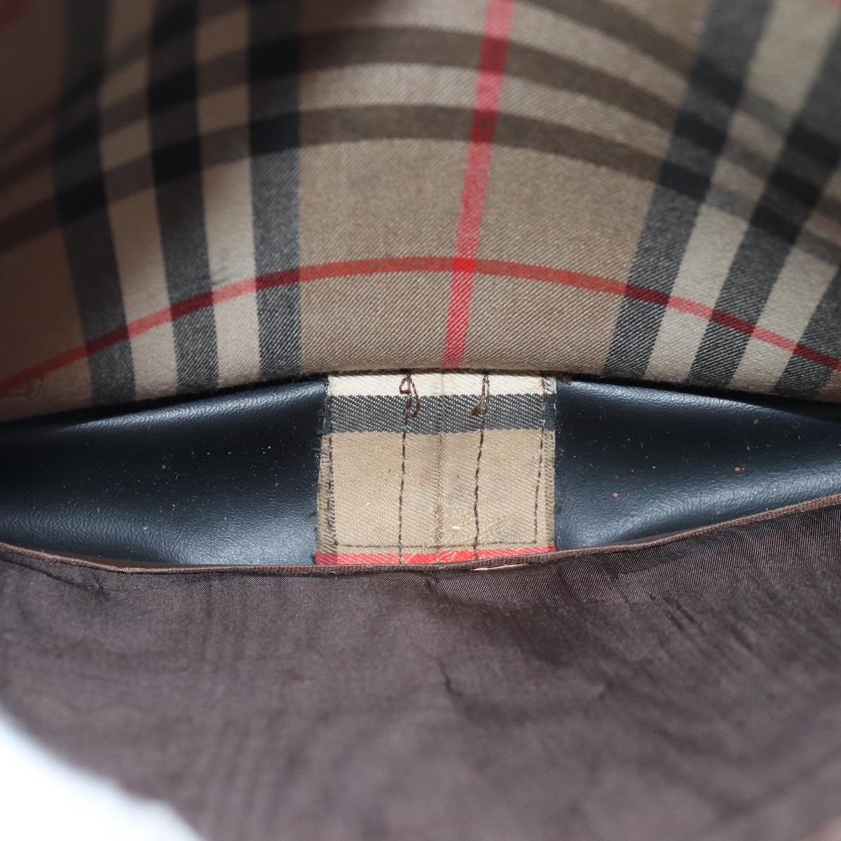 BURBERRYSs Nova Check Shoulder Bag Canvas Brown Dark Brown Auth 79633