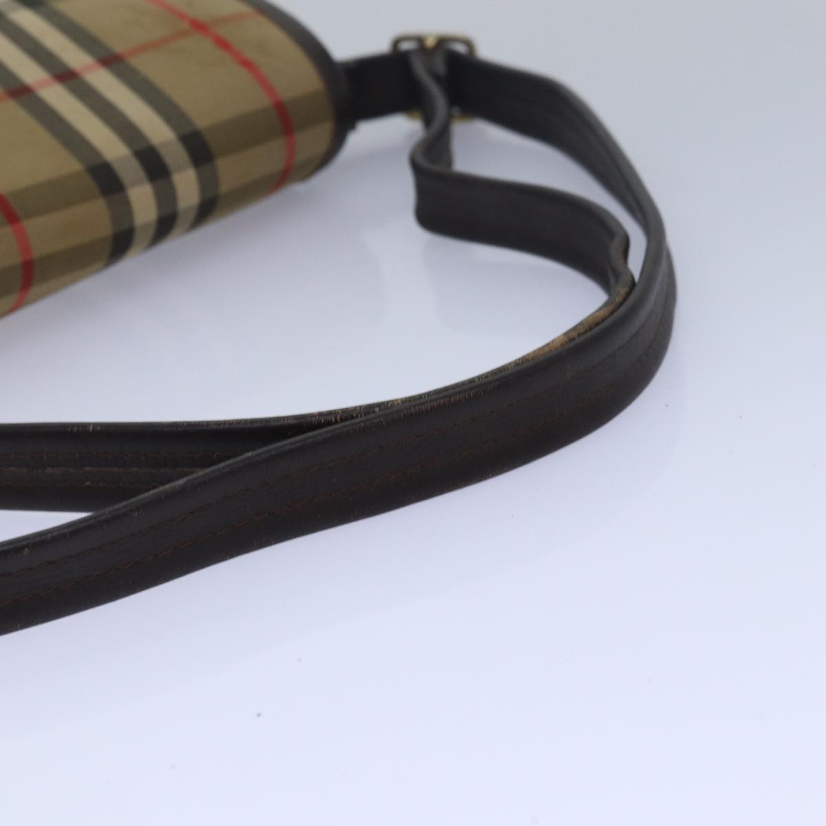BURBERRYSs Nova Check Shoulder Bag Canvas Brown Dark Brown Auth 79633