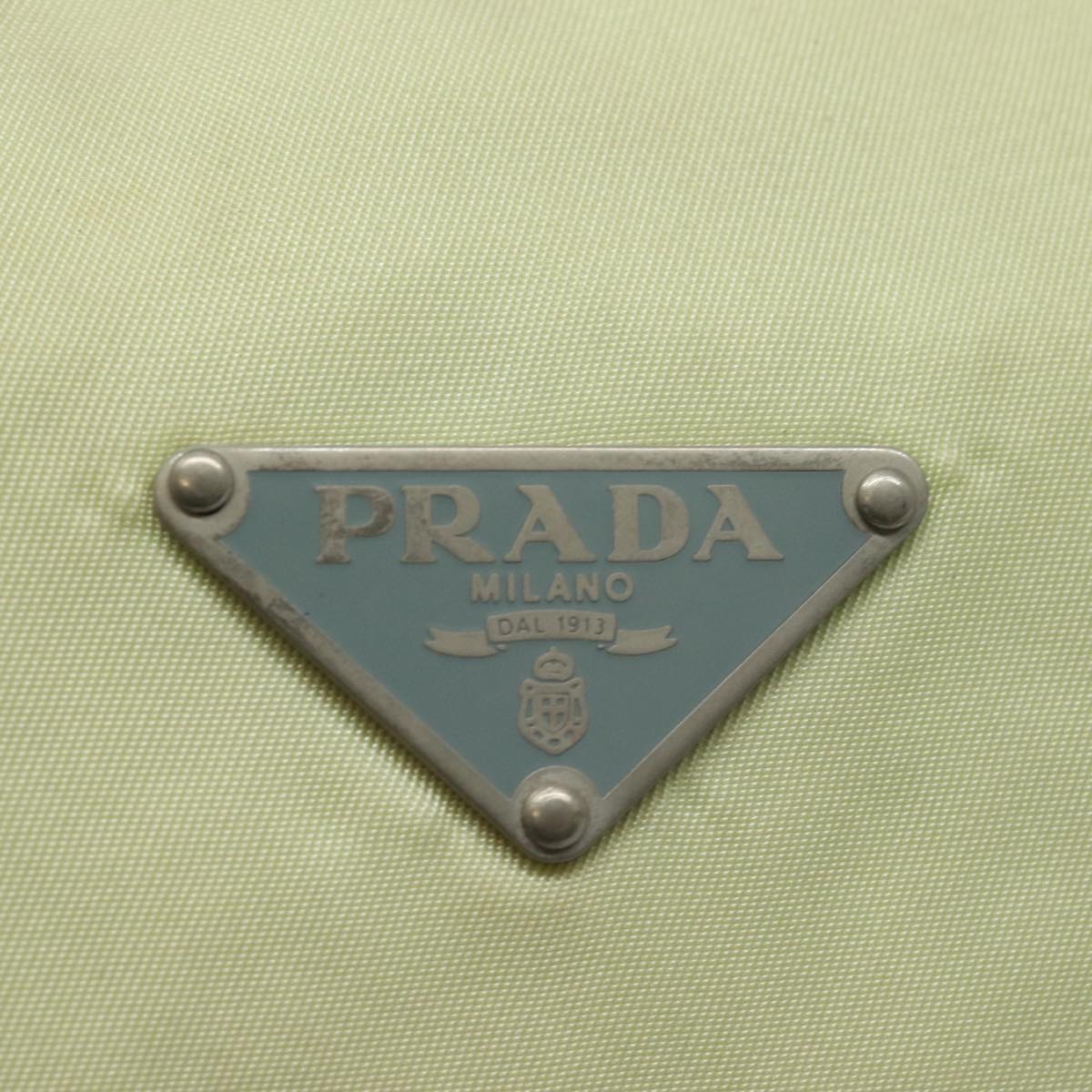 PRADA Hand Bag Nylon Beige Auth 79636