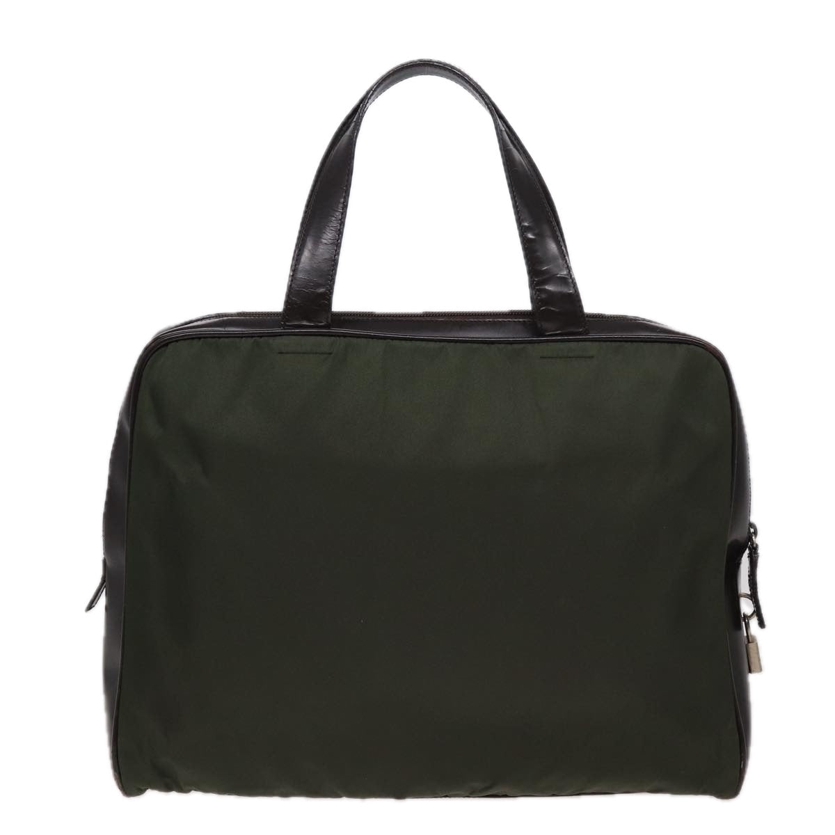 PRADA Hand Bag Nylon Khaki Auth 79664