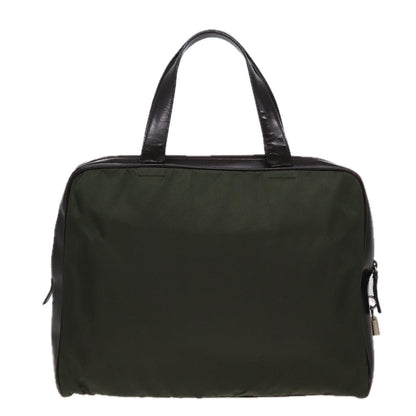 PRADA Hand Bag Nylon Khaki Auth 79664