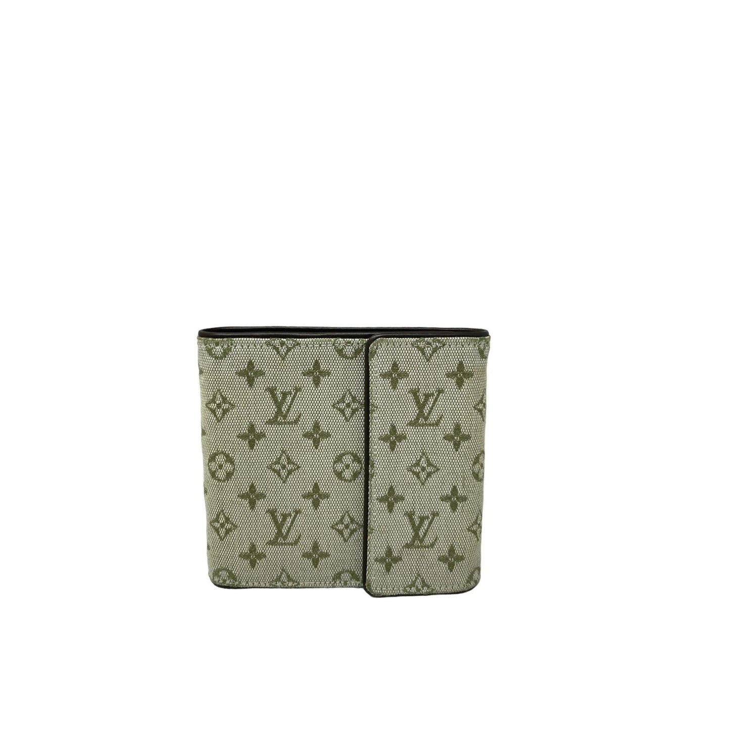 LOUIS VUITTON Louis Vuitton Monogram Mini Lin Pattern Porte-Billets Compact Wallet - Green