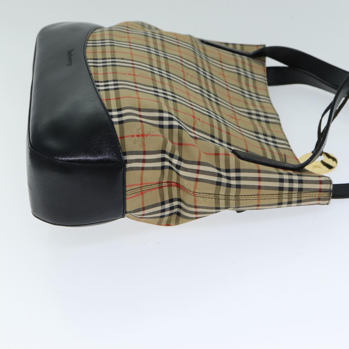 BURBERRYSs Nova Check Tote Bag Canvas Beige Auth 79851