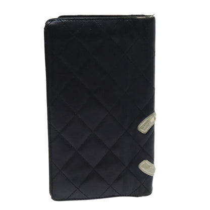 Chanel Cambon Line Wallet Leather Black CC Auth