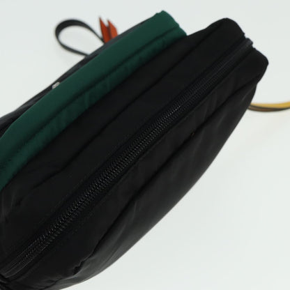 PRADA Clutch Bag Nylon Black Green Auth 79868