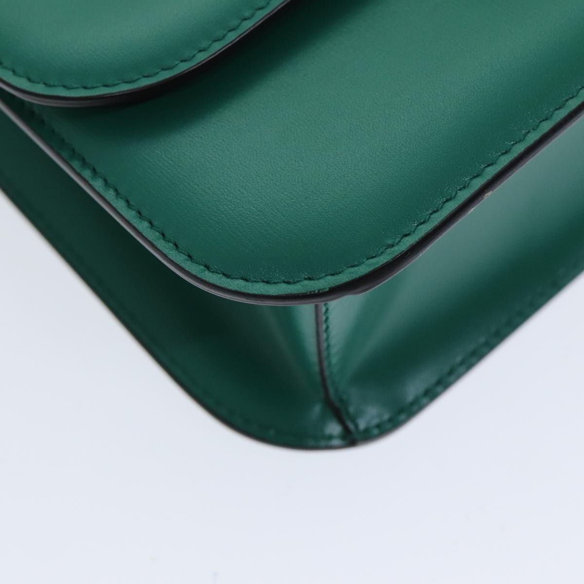 PRADA Shoulder Bag Leather Green Auth 79881A