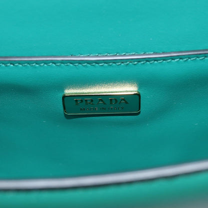 PRADA Shoulder Bag Leather Green Auth 79881A