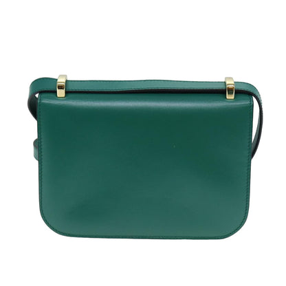 PRADA Shoulder Bag Leather Green Auth 79881A