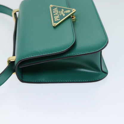 PRADA Shoulder Bag Leather Green Auth 79881A