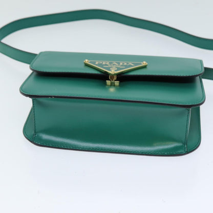 PRADA Shoulder Bag Leather Green Auth 79881A