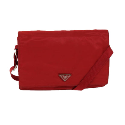 PRADA Shoulder Bag Nylon Red Auth 79904