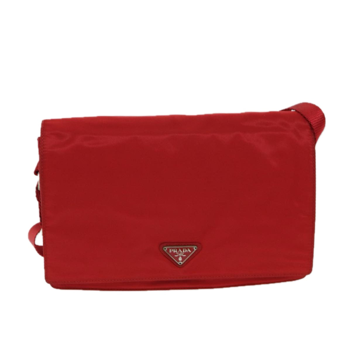 PRADA Shoulder Bag Nylon Red Auth 79904