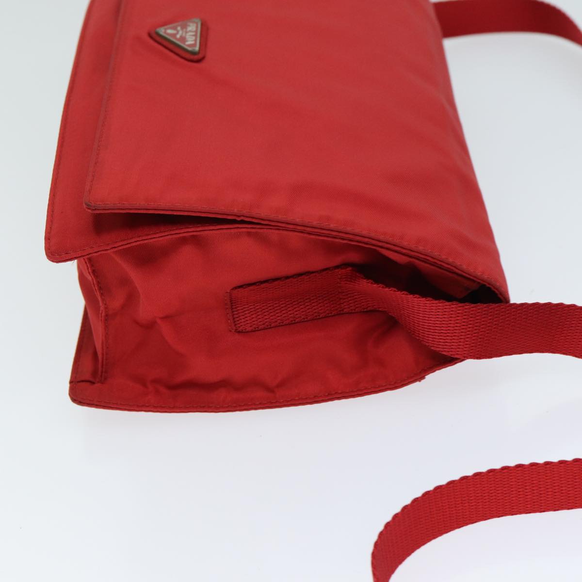 PRADA Shoulder Bag Nylon Red Auth 79904