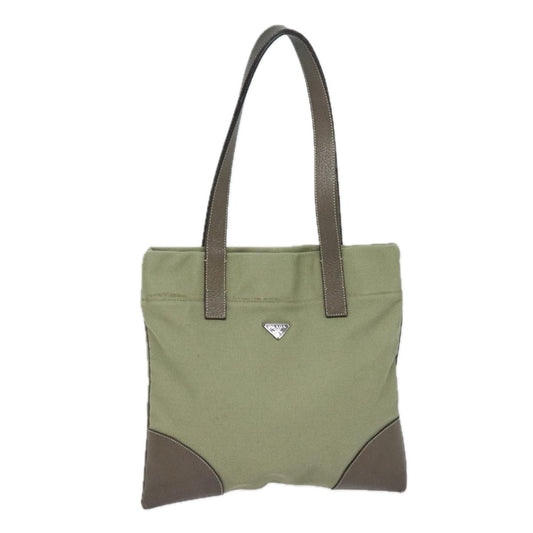 PRADA Tote Bag Canvas Khaki Auth 79907