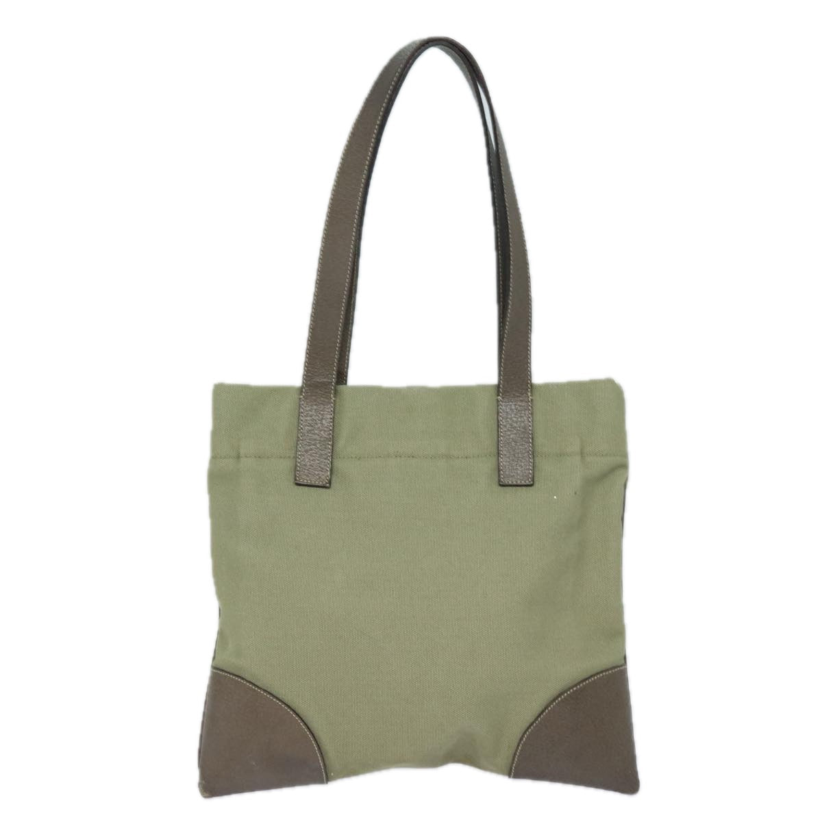 PRADA Tote Bag Canvas Khaki Auth 79907