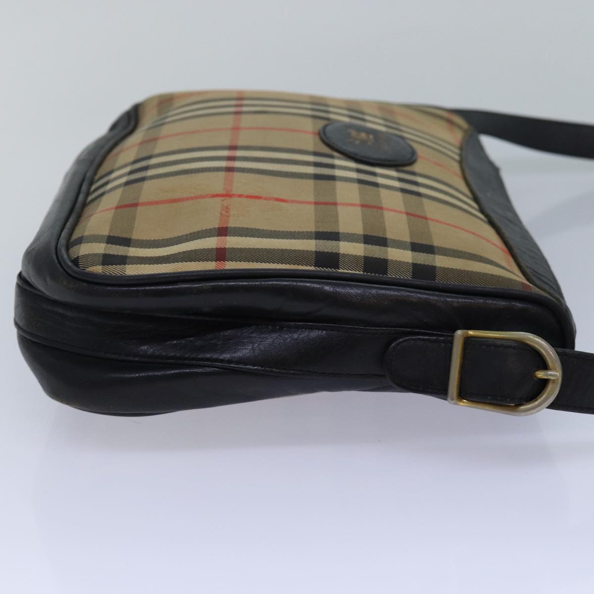 BURBERRYSs Nova Check Shoulder Bag Canvas Beige Auth 79918