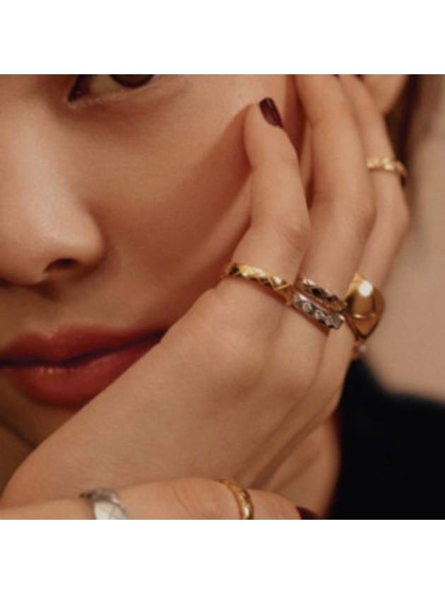 Coco Crush Quilted Motif Mini Ring Gold Chanel