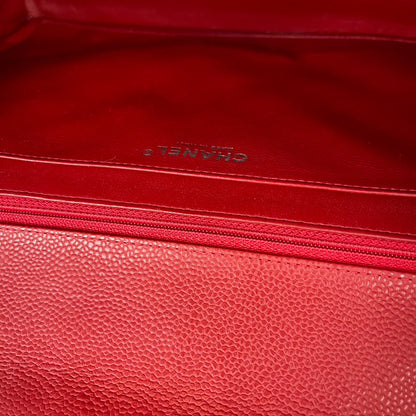 Classic Single Flap Maxi in Red Caviar Leather with SHW