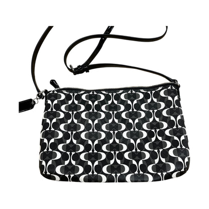 Crossbody Designer By Coach In Black & Cream, Size:Small