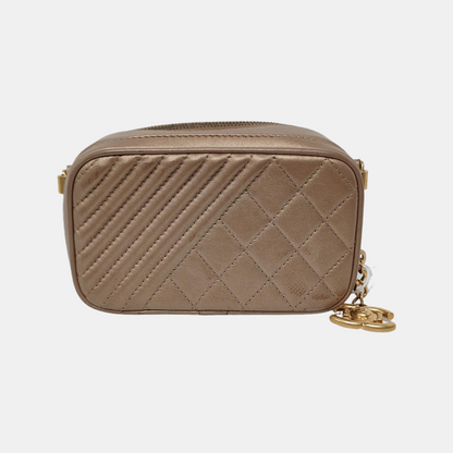 Chanel Mademoiselle Camera Mini Bag Copper Gold Lambskin Leather Gold Chain, 2014-2015