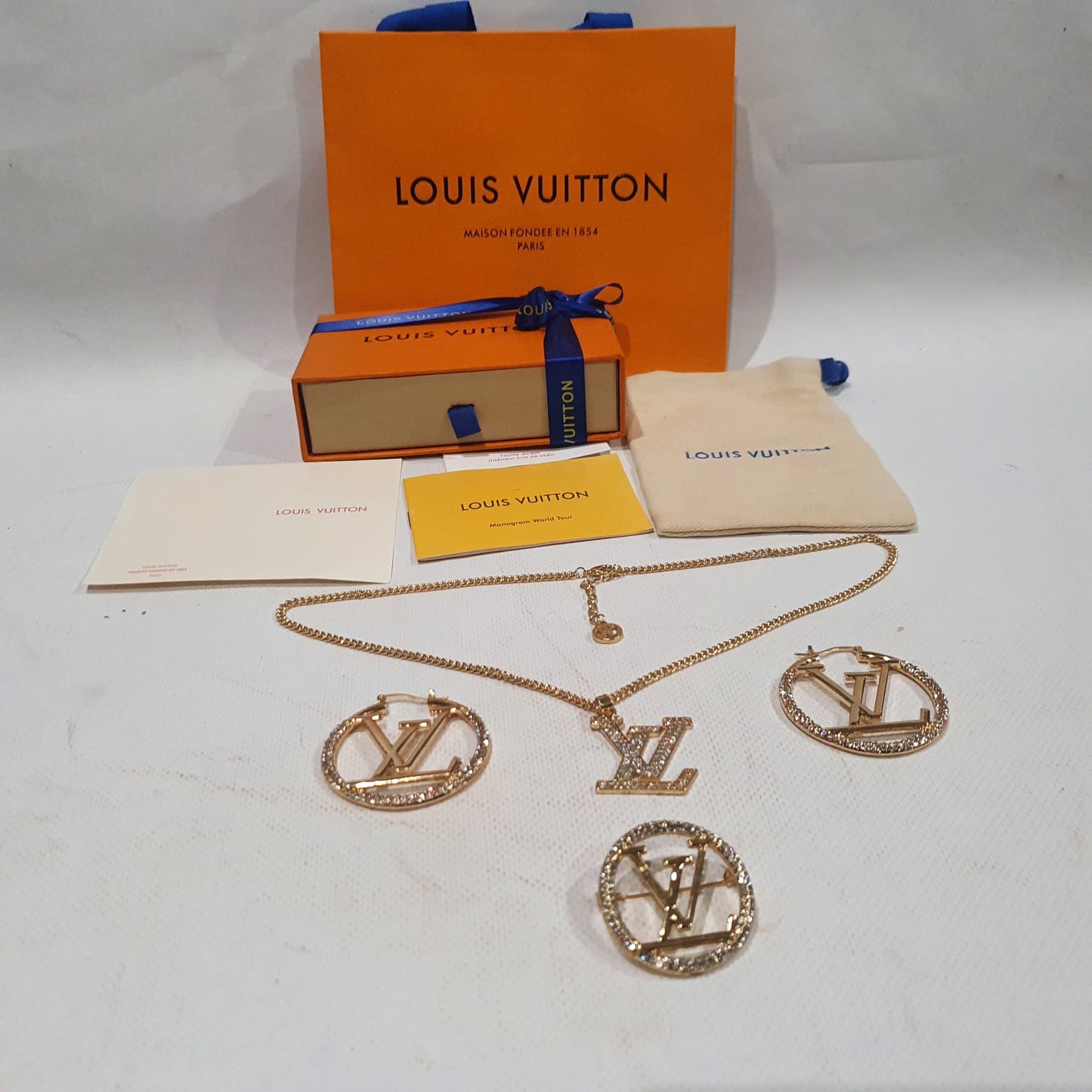 Louis  Vuitton Necklace, Earrings and Brooch Set