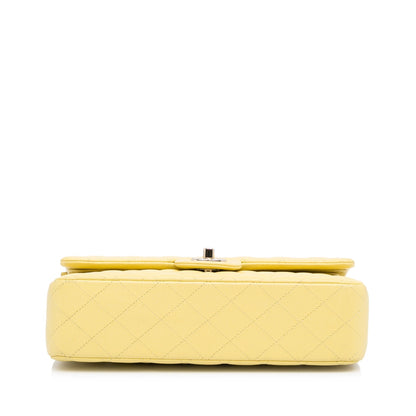 Chanel Classic Double Flap Medium Yellow Caviar Silver