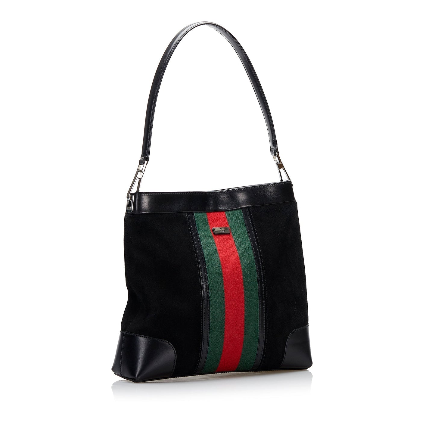 Gucci Web Suede Shoulder Bag