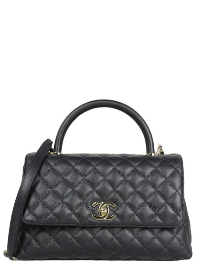 Chanel Black Caviar Small Coco Handle Bag