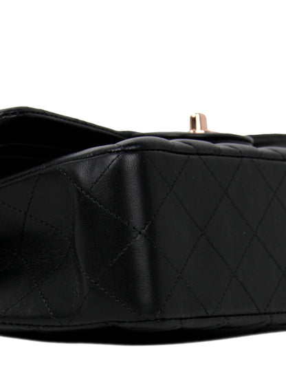 Chanel Black Lambskin Double Flap Small Classic Bag w/ RHW
