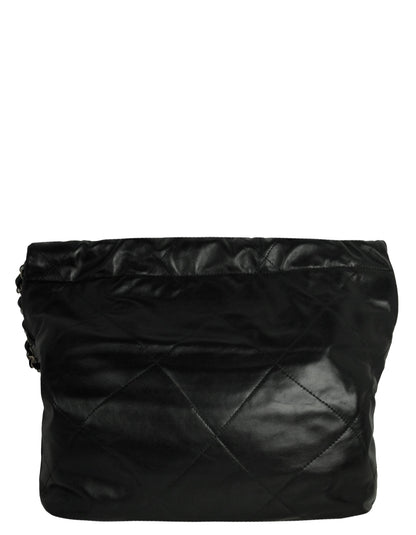 Chanel Black Shiny Calfskin Quilted Small Chanel 22 Tote Bag