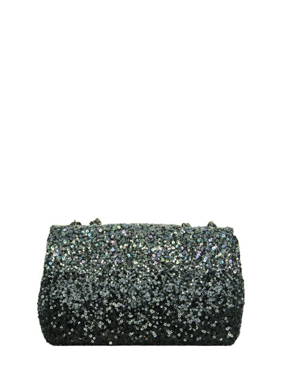 Chanel Black/Silver Ombre Sequin Medium Classic Flap Bag