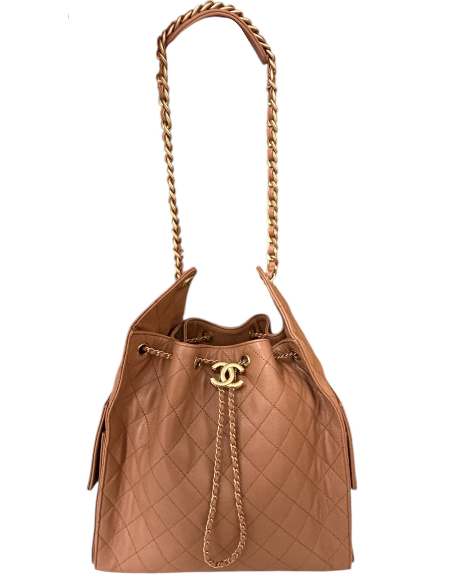 Chanel Brown Leather Medium 25 Hobo