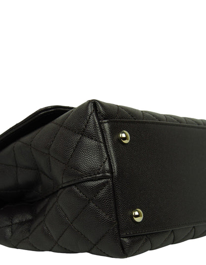 Chanel 2024 Brown Caviar Small Coco Handle Flap Bag