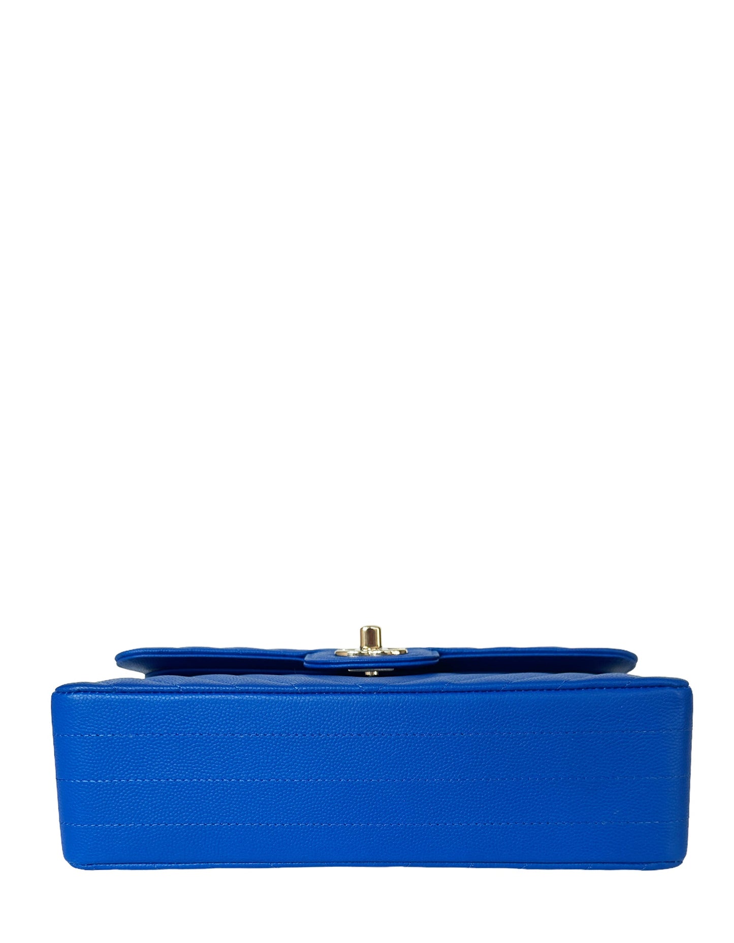 Chanel Blue Caviar Chevron Small Double Flap