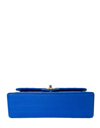 Chanel Blue Caviar Chevron Small Double Flap