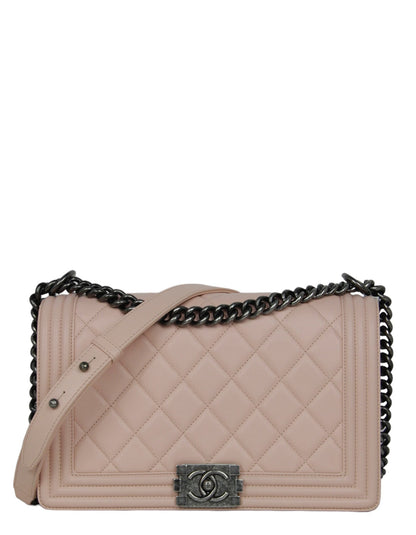 Chanel Pink Lambskin Leather New Medium Boy Bag