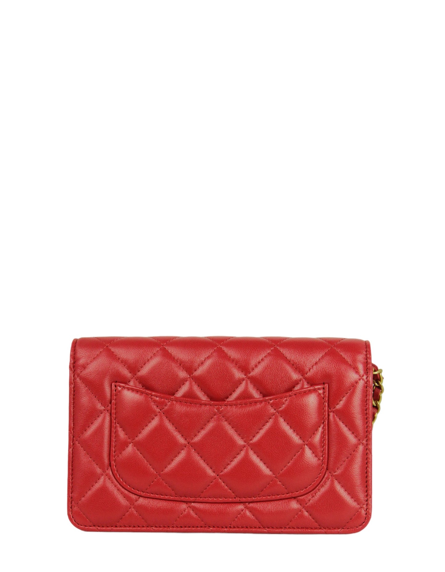 Chanel NEW Red Lambskin CC Heart WOC
