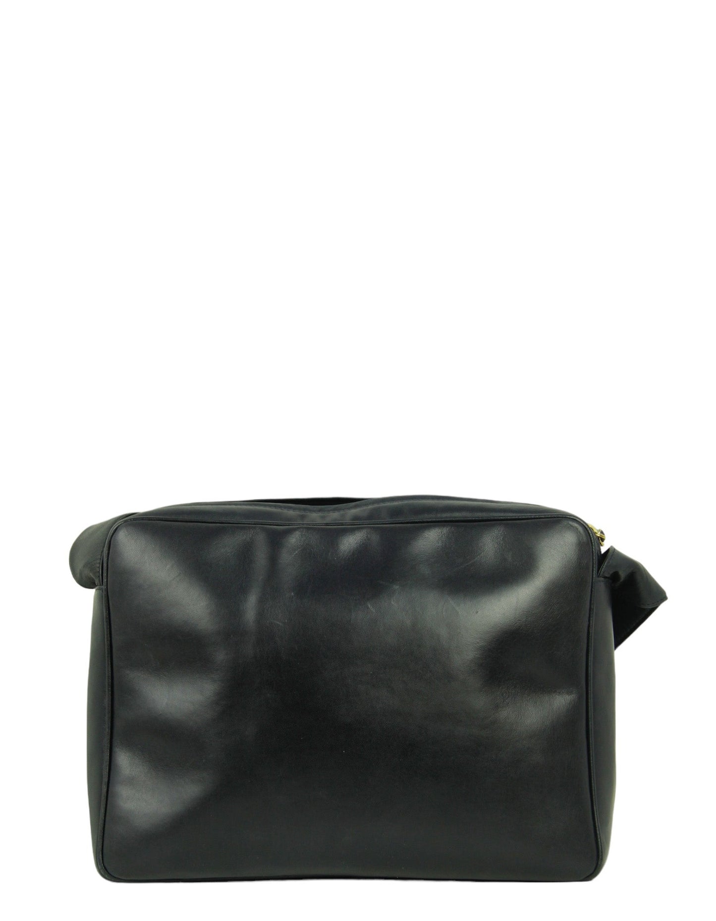 Chanel Vintage Navy Leather CC Embossed Bag