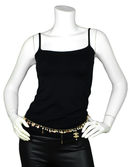 Chanel Seashell & Faux Pearl Necklace Belt